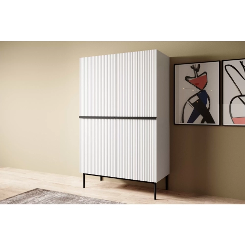 Kredens Szafka Nicole 100 cm - czarny mat  / złote czarne